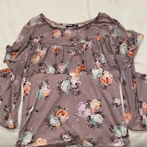 Floral mesh sleeve long sleeve